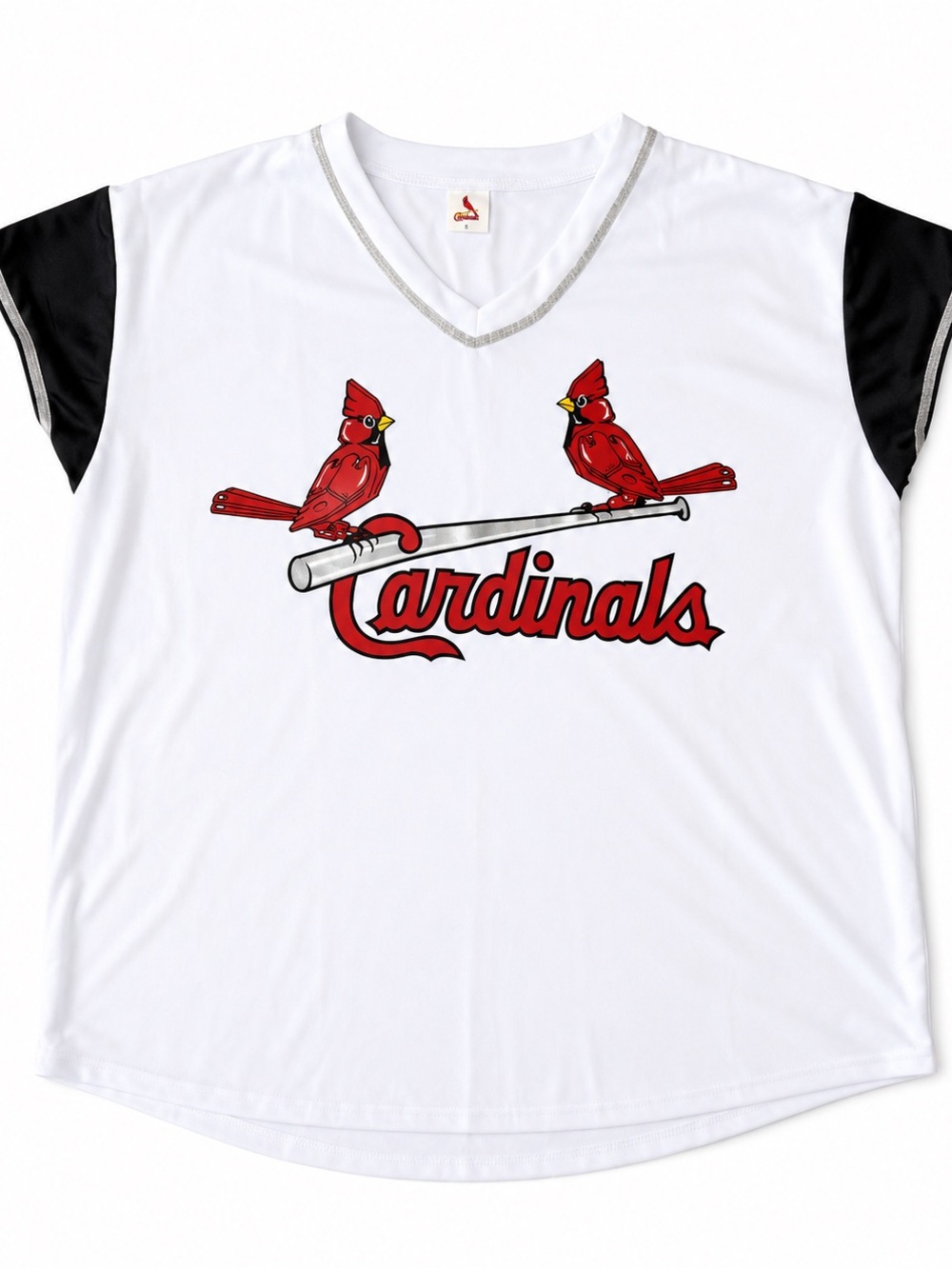 St. Louis Cardinals Glitter Trim V-Neck Shirt XL Unisex - Picture 2 of 5